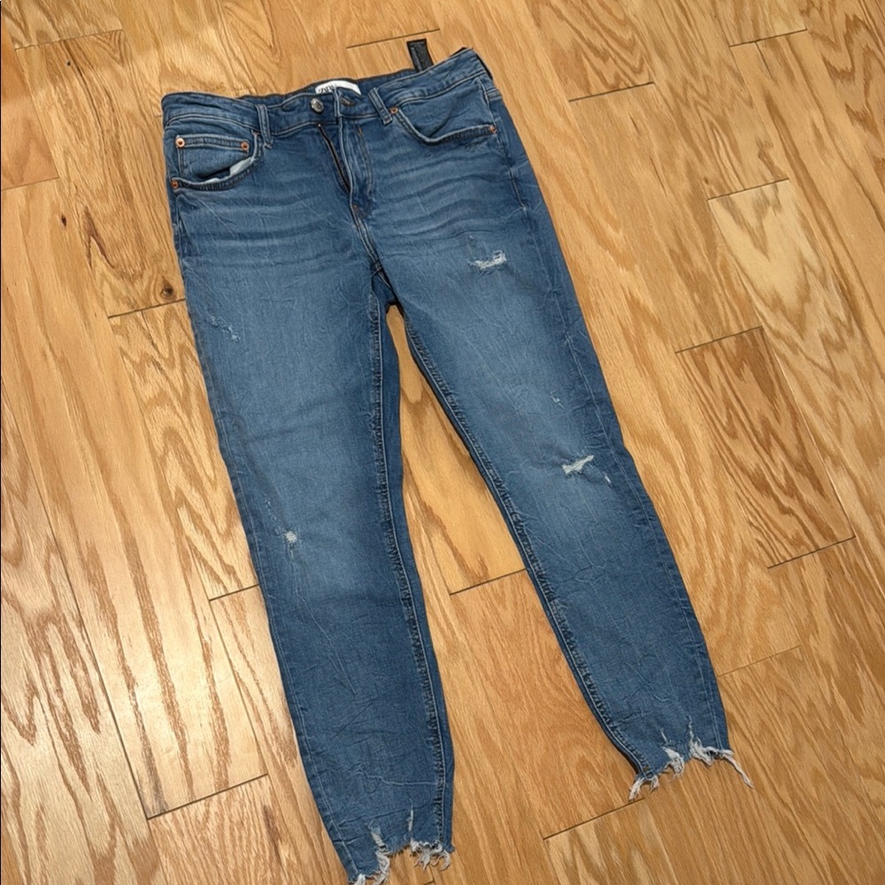 Classic Blue Distressed Zara Women's Jeans
